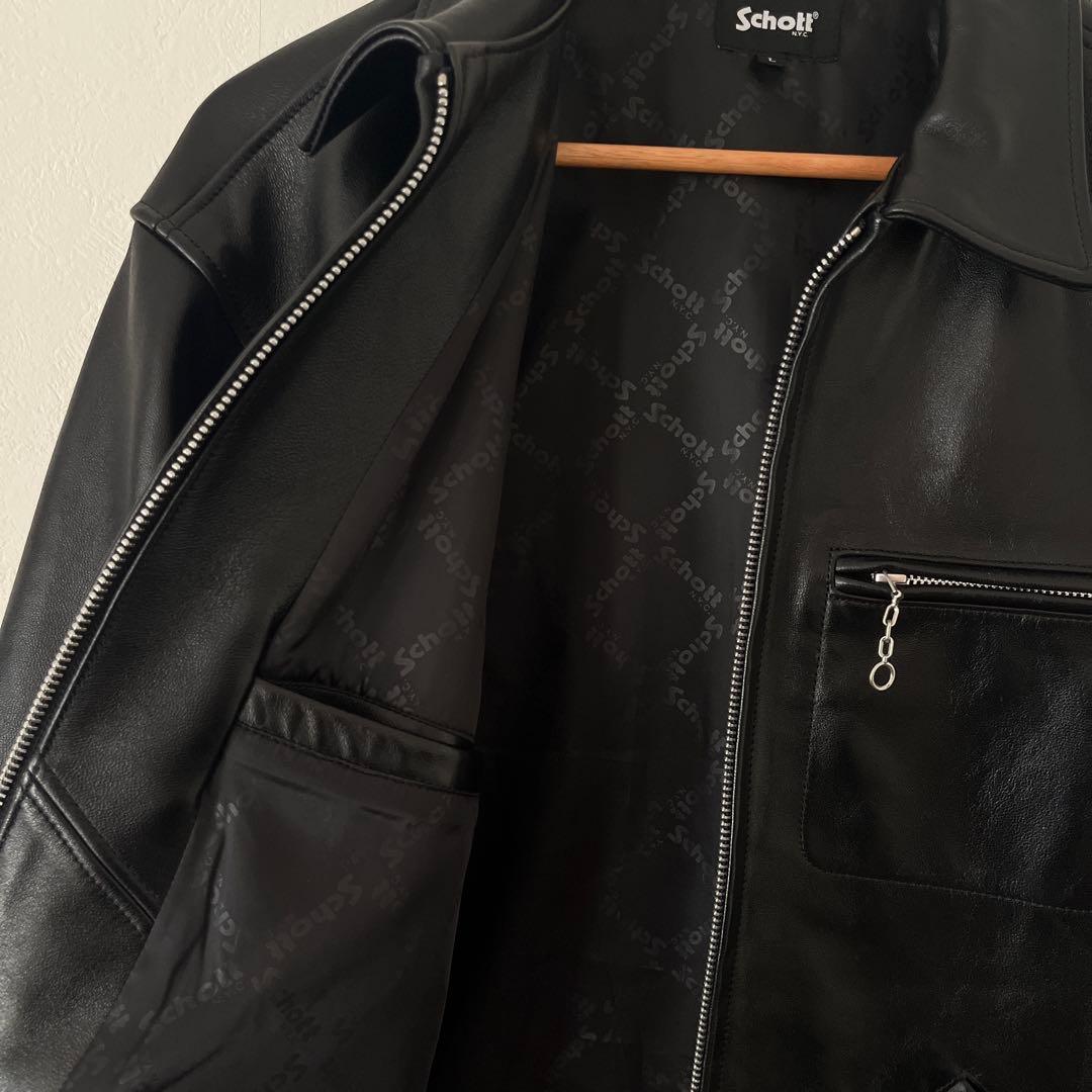 【完売品】Schott ブラックレザージャケット　L