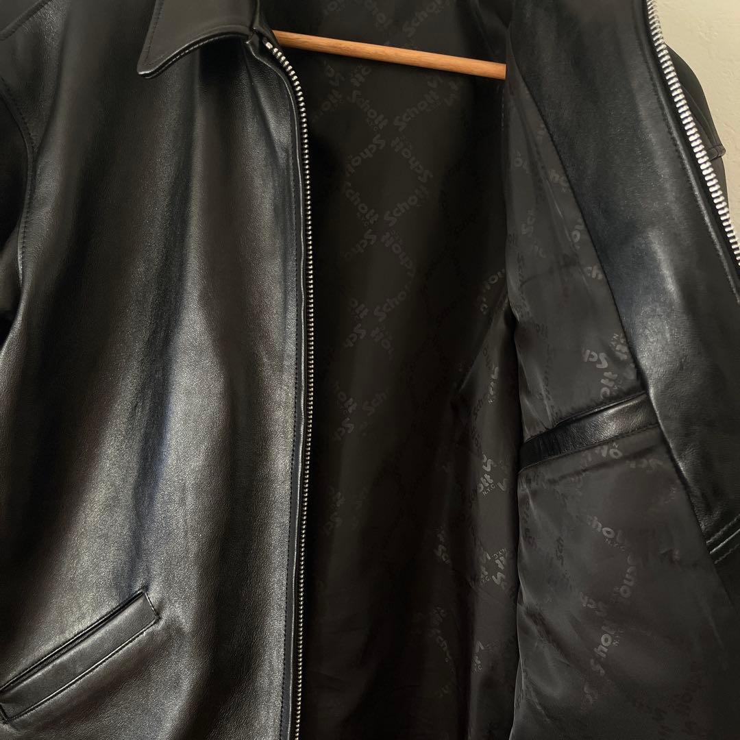 【完売品】Schott ブラックレザージャケット　L