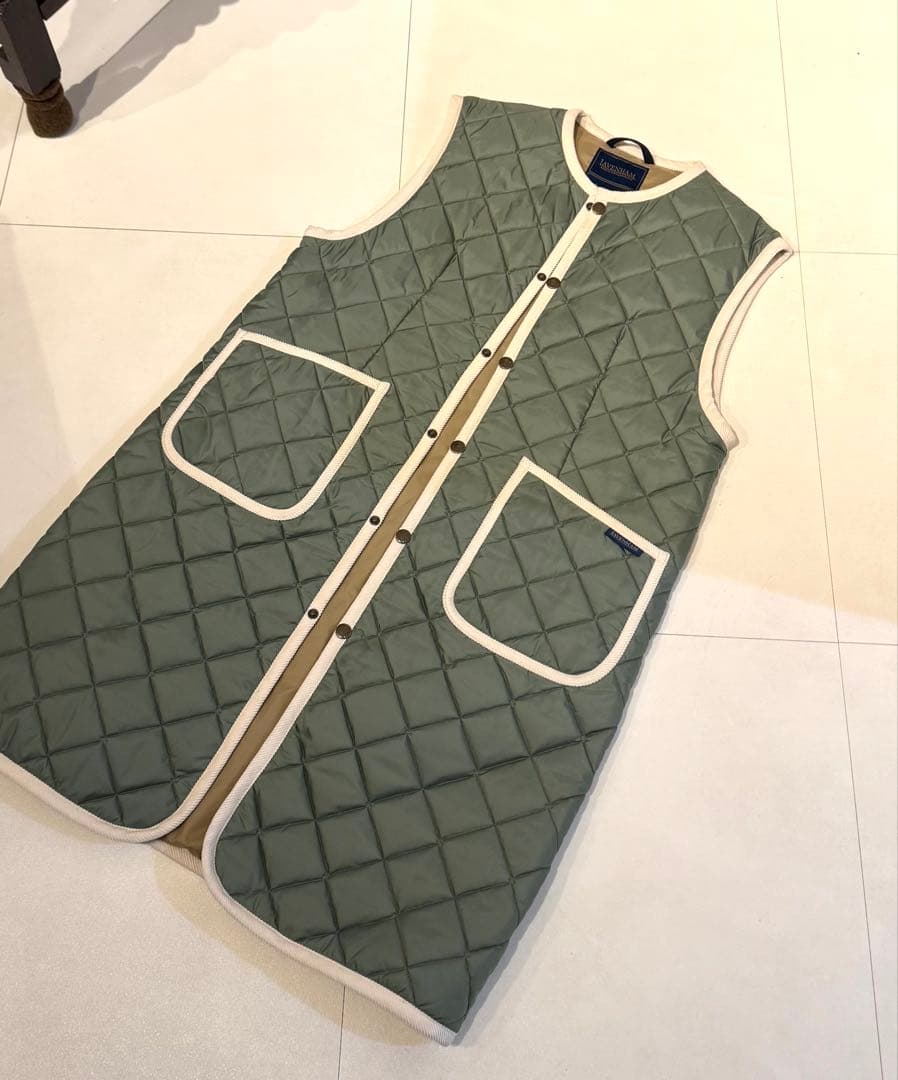 LAVENHAM オリーブグリーン キルティングベストコート