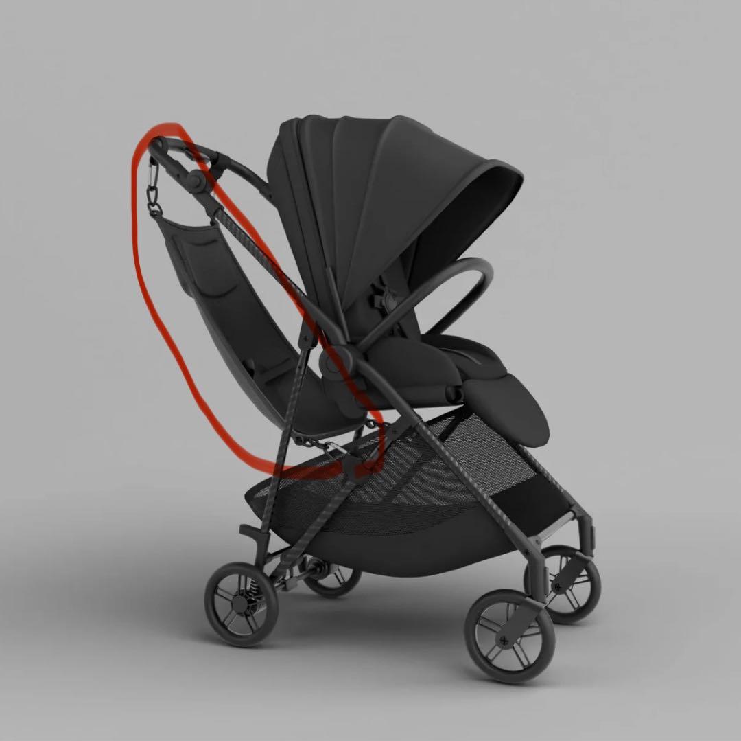 ベビーカー追加シート 2人乗り　ハンモック　ブラック