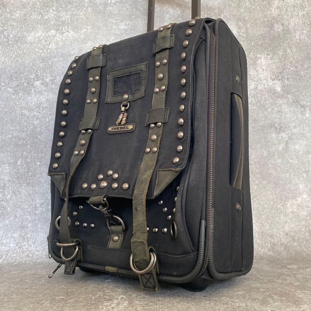希少　レア　ディーゼル スーツケース　スタッズ　キャンバス　ブラック　y2k