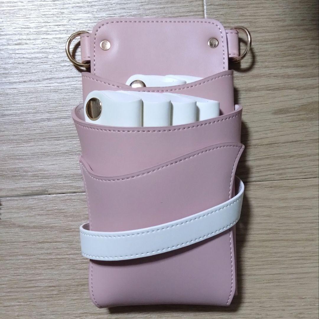 シエーナ ピンク×アイボリー 4〜6丁入れ シザーケース グローブホルダー付き