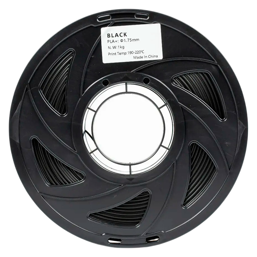 Филамент UA3D PLA+ Black, 1.75мм, 1кг, черный