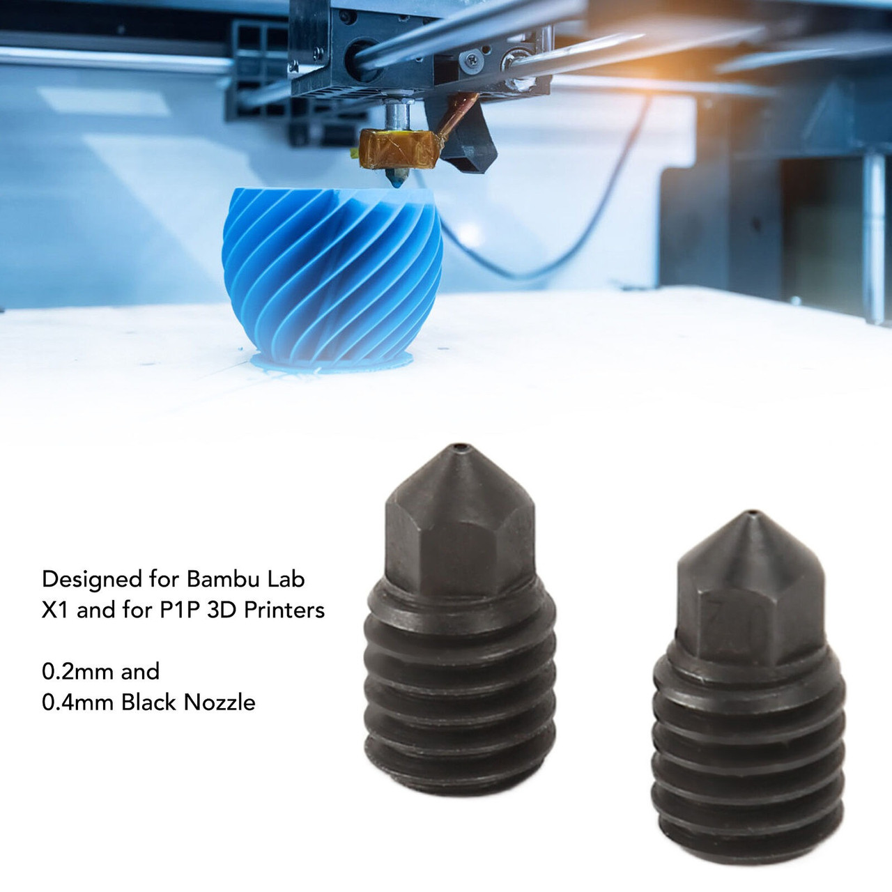Сопло розбірного хотенда для 3D-принтера Bambu Lab X1 & P1 Series (аналог), Загартована сталь,