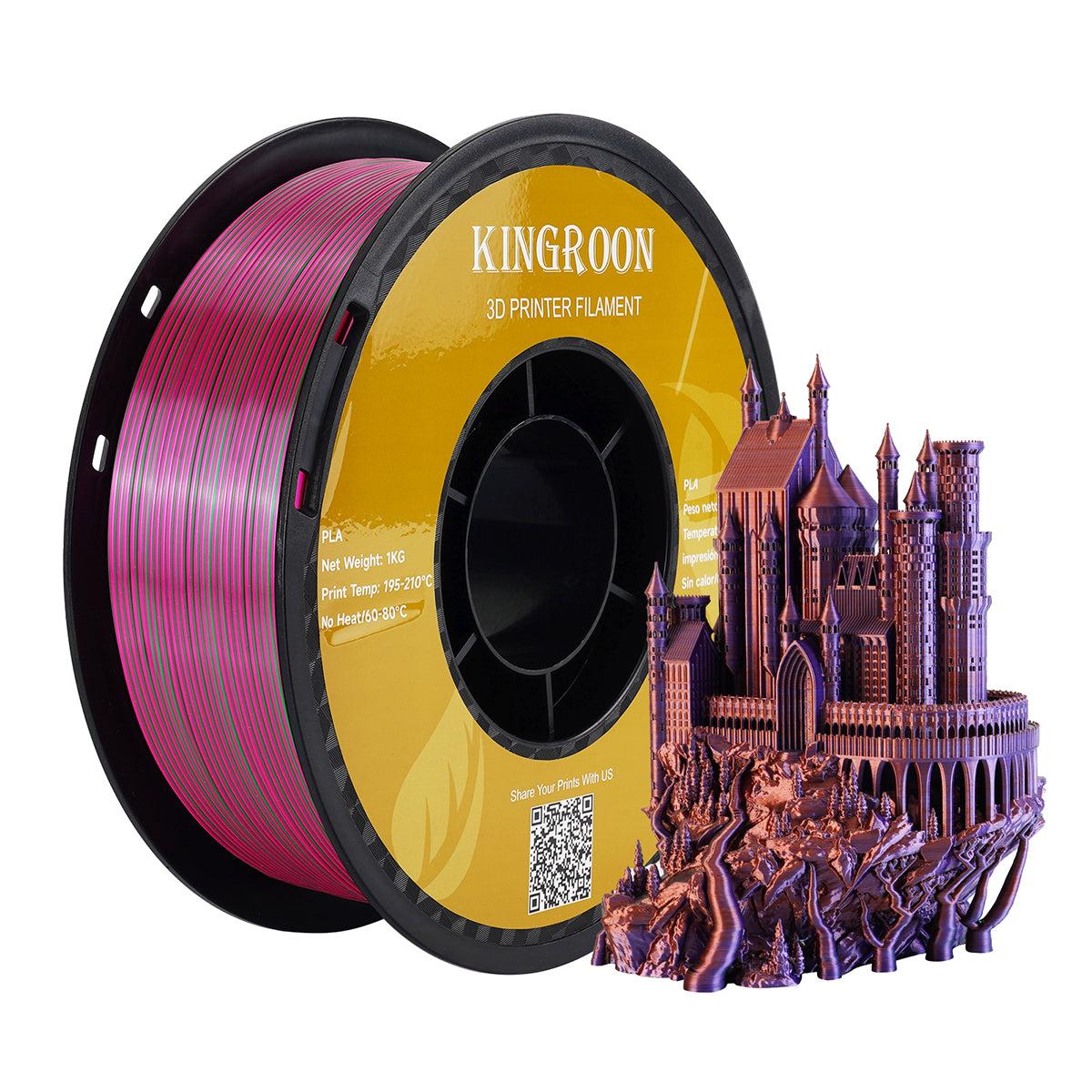Пластик/філамент для 3D-друку KINGROON Silk PLA Gold Green RoseRed (YMX0169/HC123), ClassicSpool, 1.75mm, 1kg, 195-230℃/ЗолЗелЧерв