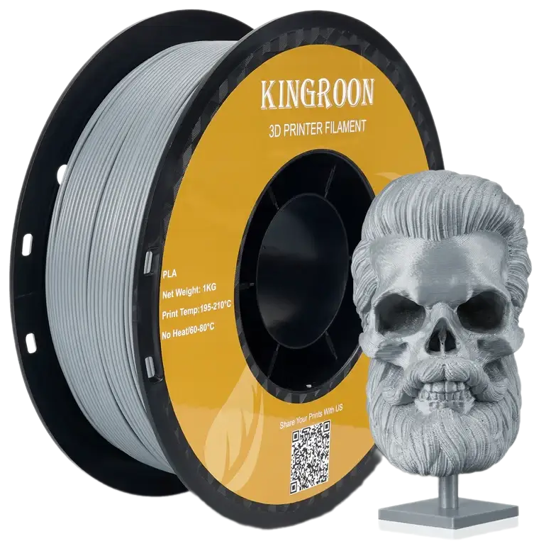 Філамент Kingroon PLA Silver, 1.75мм, 1кг, сріблястий