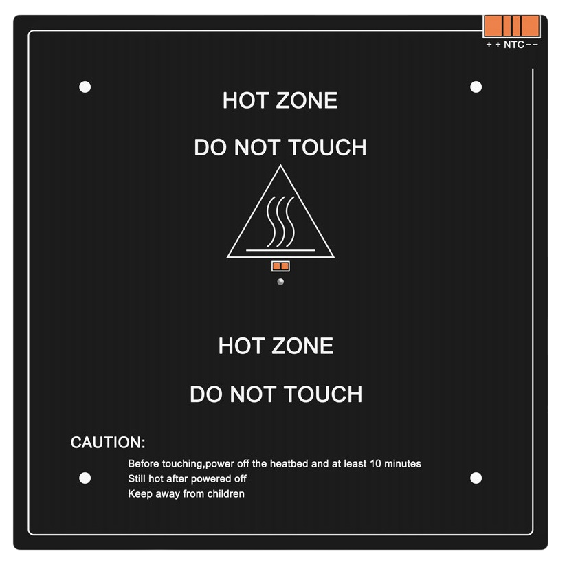 Стол TWO TREES MK3 нагревательный, 235*235*3мм, 24V
