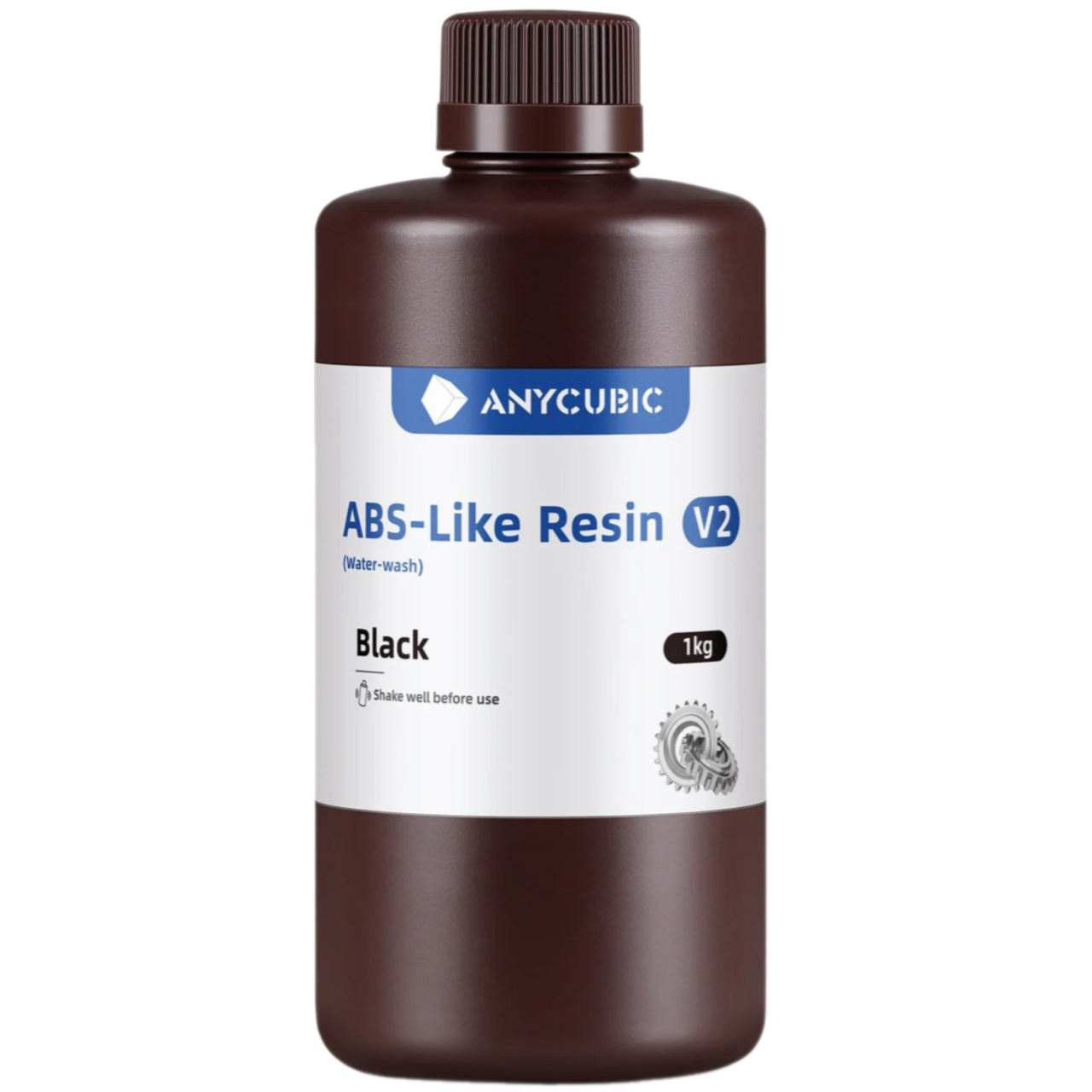 Фотополімерна смола що змивається водою Anycubic ABS-Like Resin V2 Black (Water-wash, Чорна), 1kg