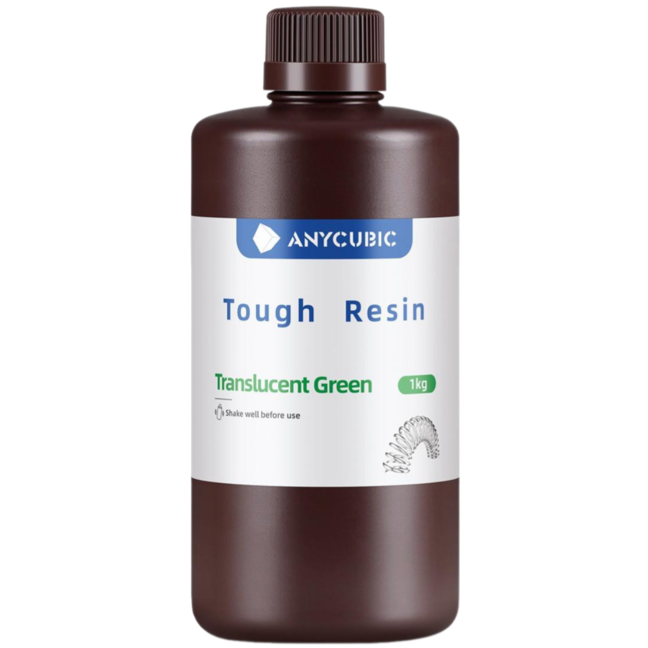 Фотополімерна смола Anycubic Tough Resin Translucent Green (Полупрозорий зелений), 1kg