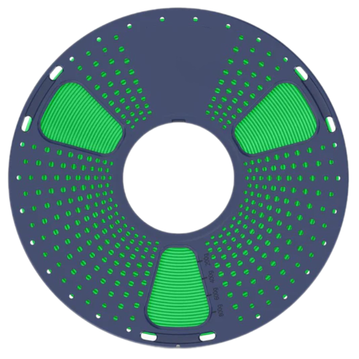 Філамент SUNLU PLA Matte Green (04441014Z), Reusable Spool, 1.75мм, 1кг, 330м, 205-245°C, Зелений