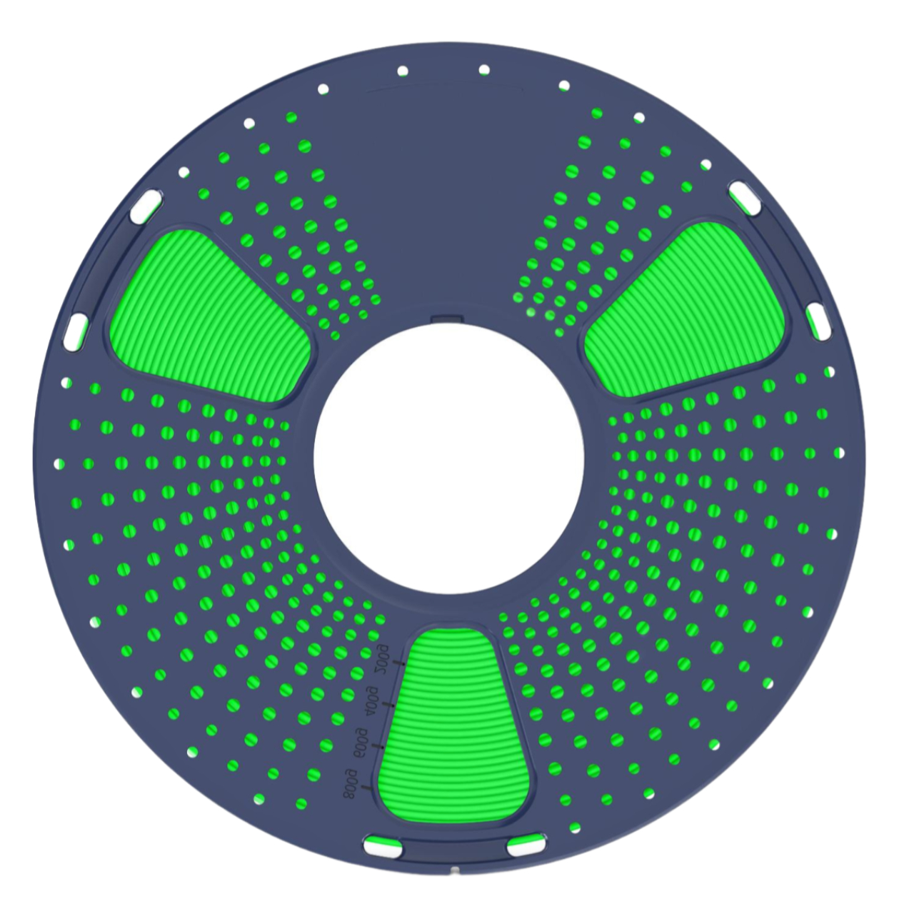 Філамент SUNLU PLA Green (01041014Z), Reusable Spool, 1.75мм, 1кг, 330м, 200-240°C, Зелений