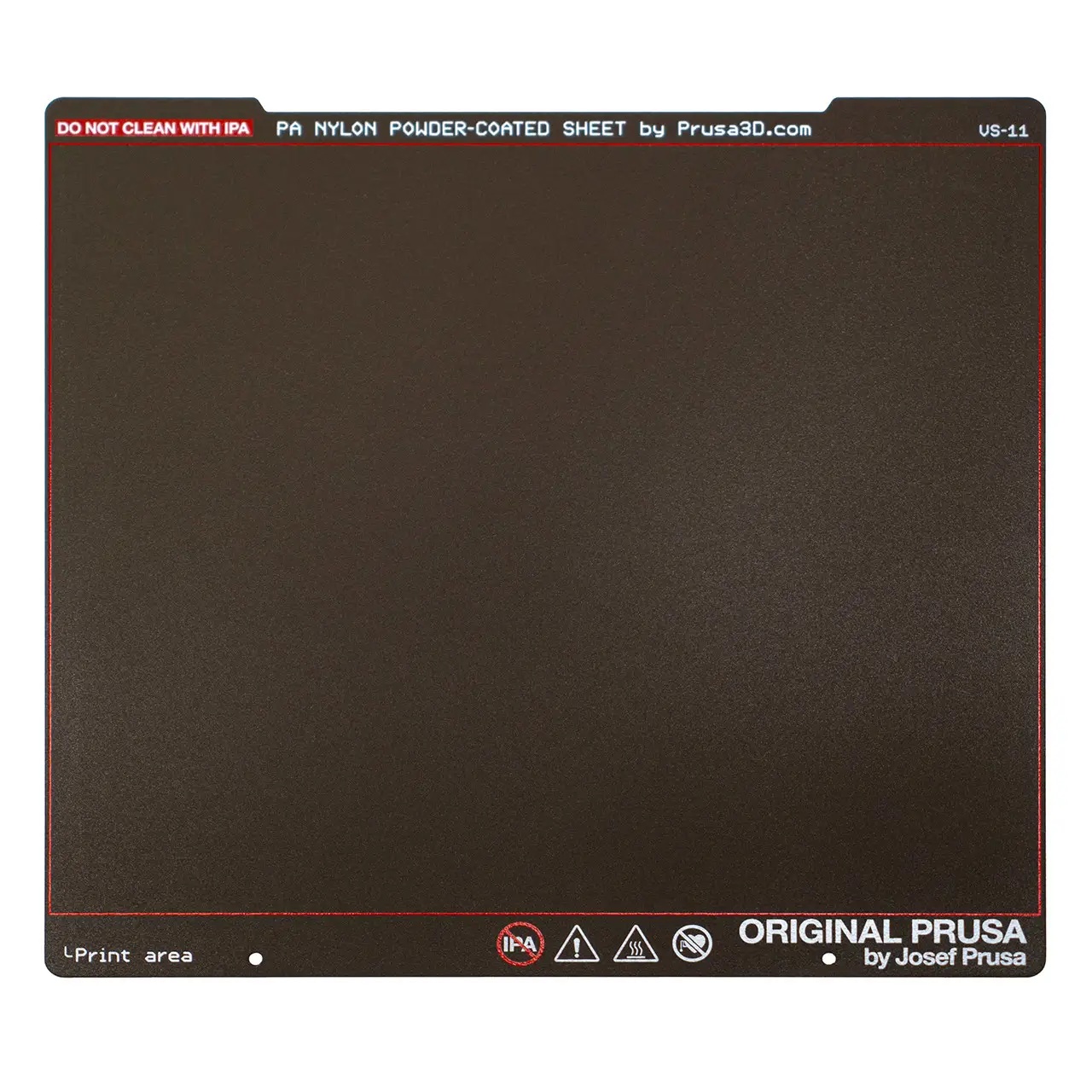 Стіл Prusa PA Nylon Powder-coated Print Sheet, двосторонній, 254*240*0.9мм, (оригінал, 8676)