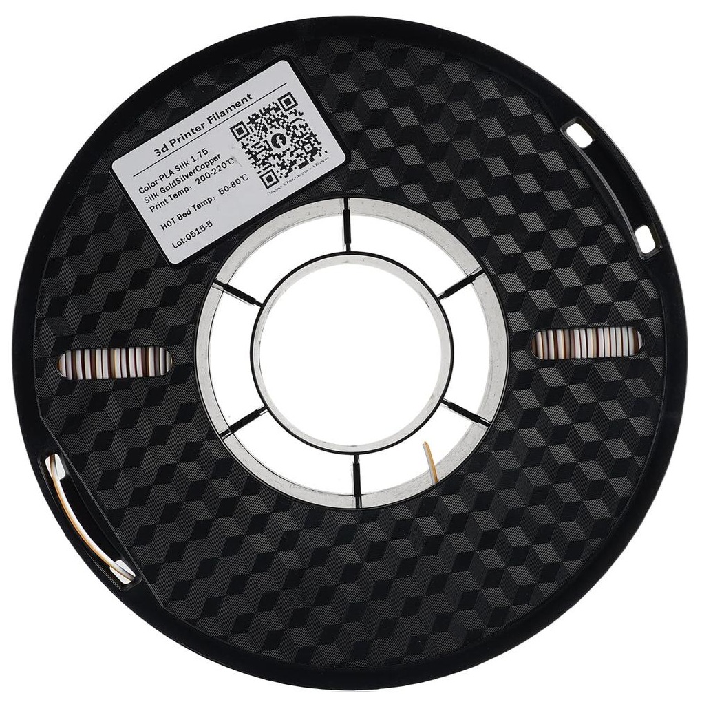 Філамент Kingroon Silk PLA, 1.75мм, 1кг, золотистий/ срібний/ мідний