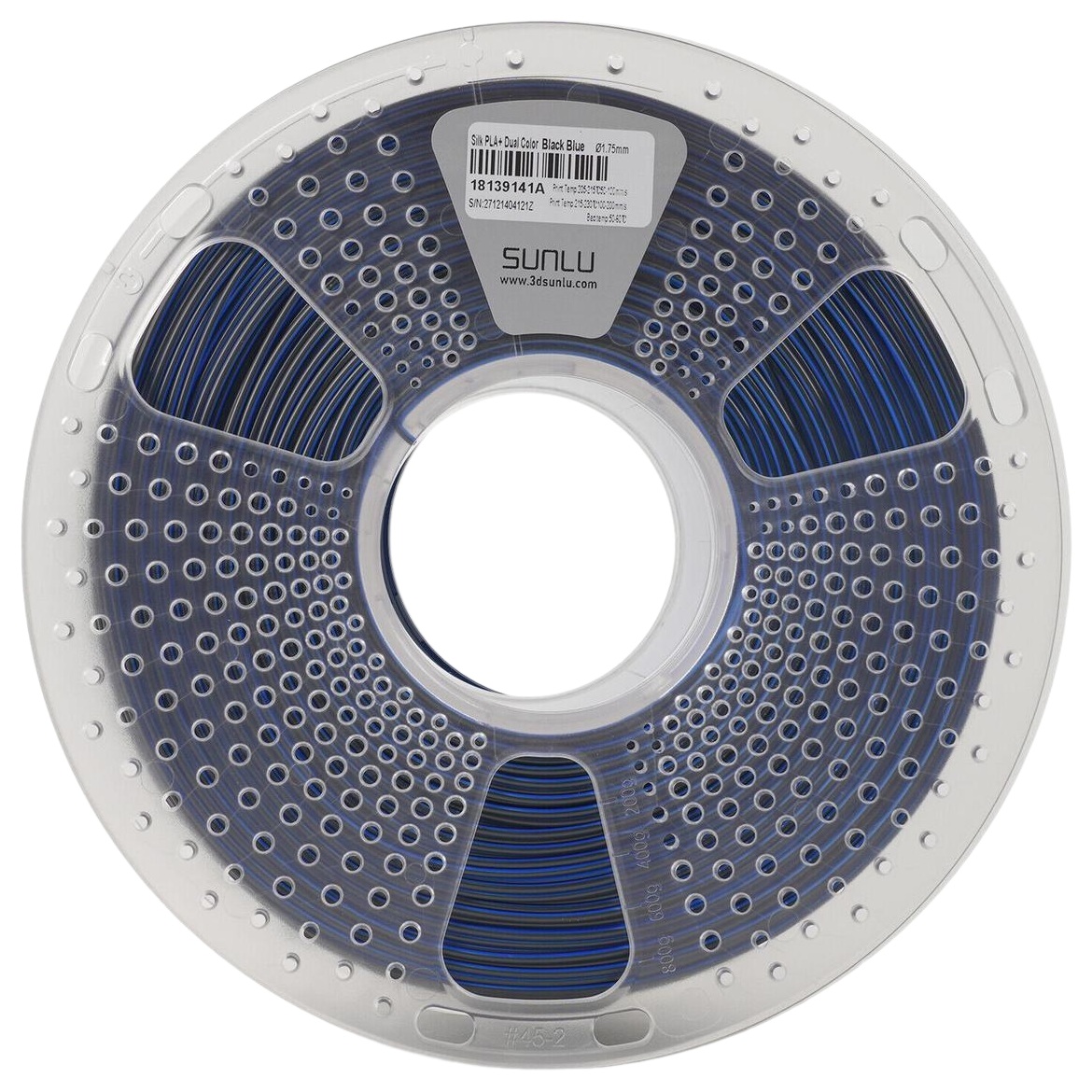 Філамент Sunlu Silk PLA+, 1.75мм, 1кг, чорний/ синій