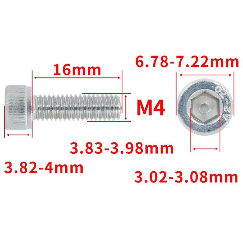 Винт DIN912, шестигранный, M4*16