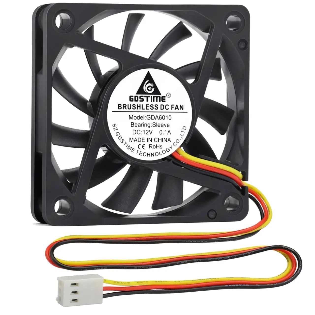 Вентилятор GDSTIME GDA6010, безщітковий, 12V, 2510-3pin