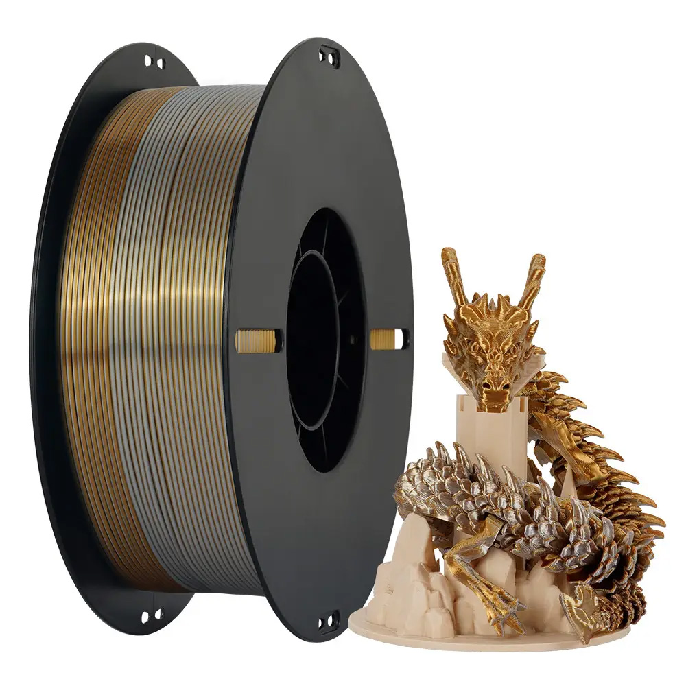 Филамент Kingroon Silk PLA Golden Silver, 1.75мм, 1кг, золотой/ серебряный
