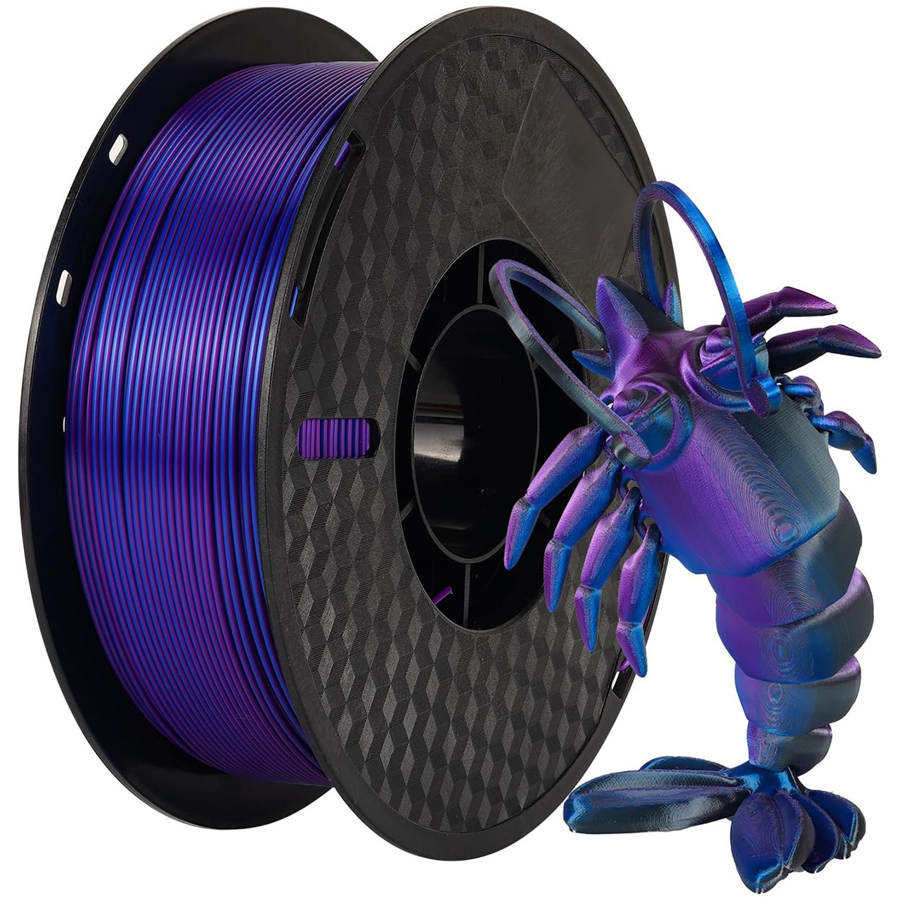 Филамент Kingroon Silk PLA Black Blue Purple, 1.75мм, 1кг, черный/ синий/ фиолетовый