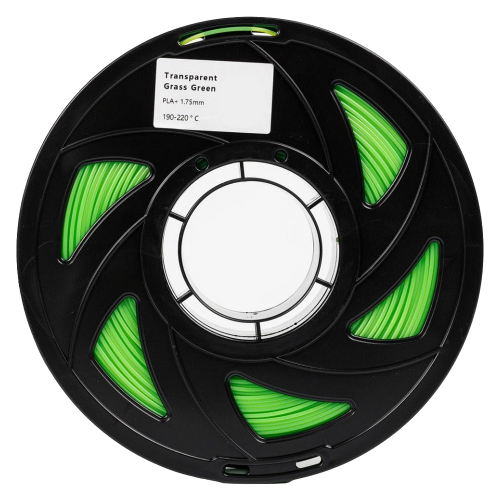 Филамент UA3D PLA+ Transparent Grass Green, 1.75мм, 1кг, прозрачно-ярко-зеленый