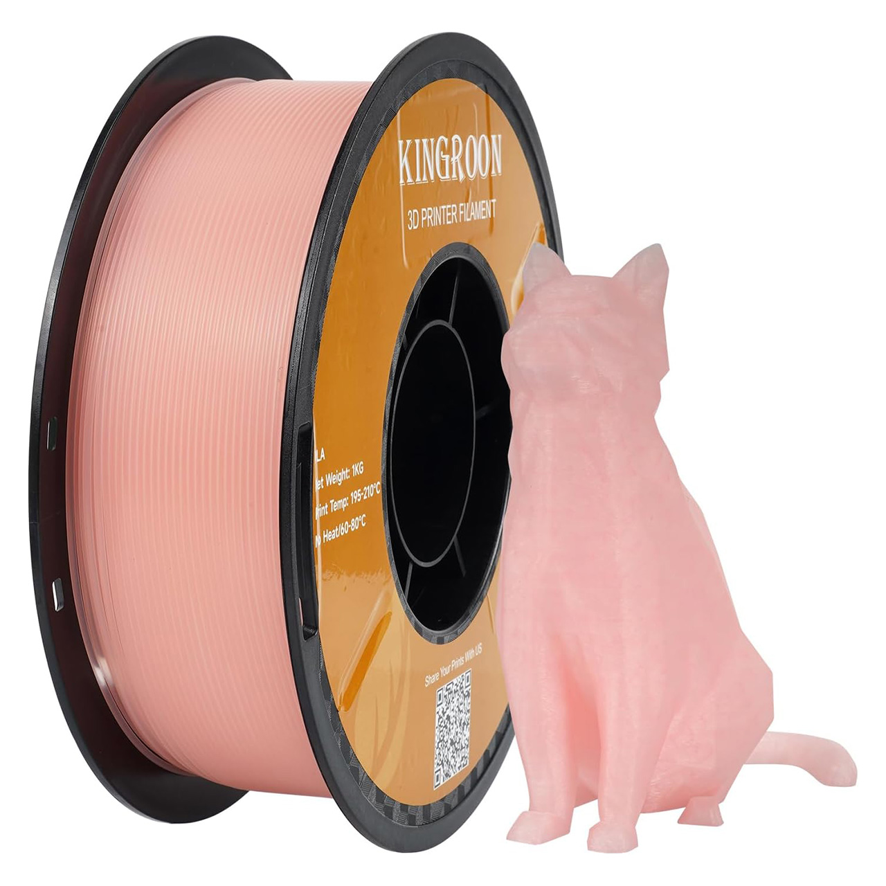 Філамент Kingroon PLA Luminous/Glow In the Dark Pink, 1.75мм, 1кг, рожевий