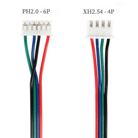 Кабель крокового мотора, 1м, XH2.54-4pin/ PH2.0-6pin