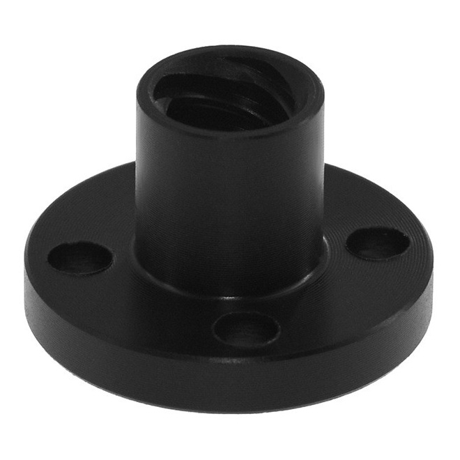 Гайка T8 для ходового винта, 4-заходная, шаг 8 мм, POM пластик, круглая