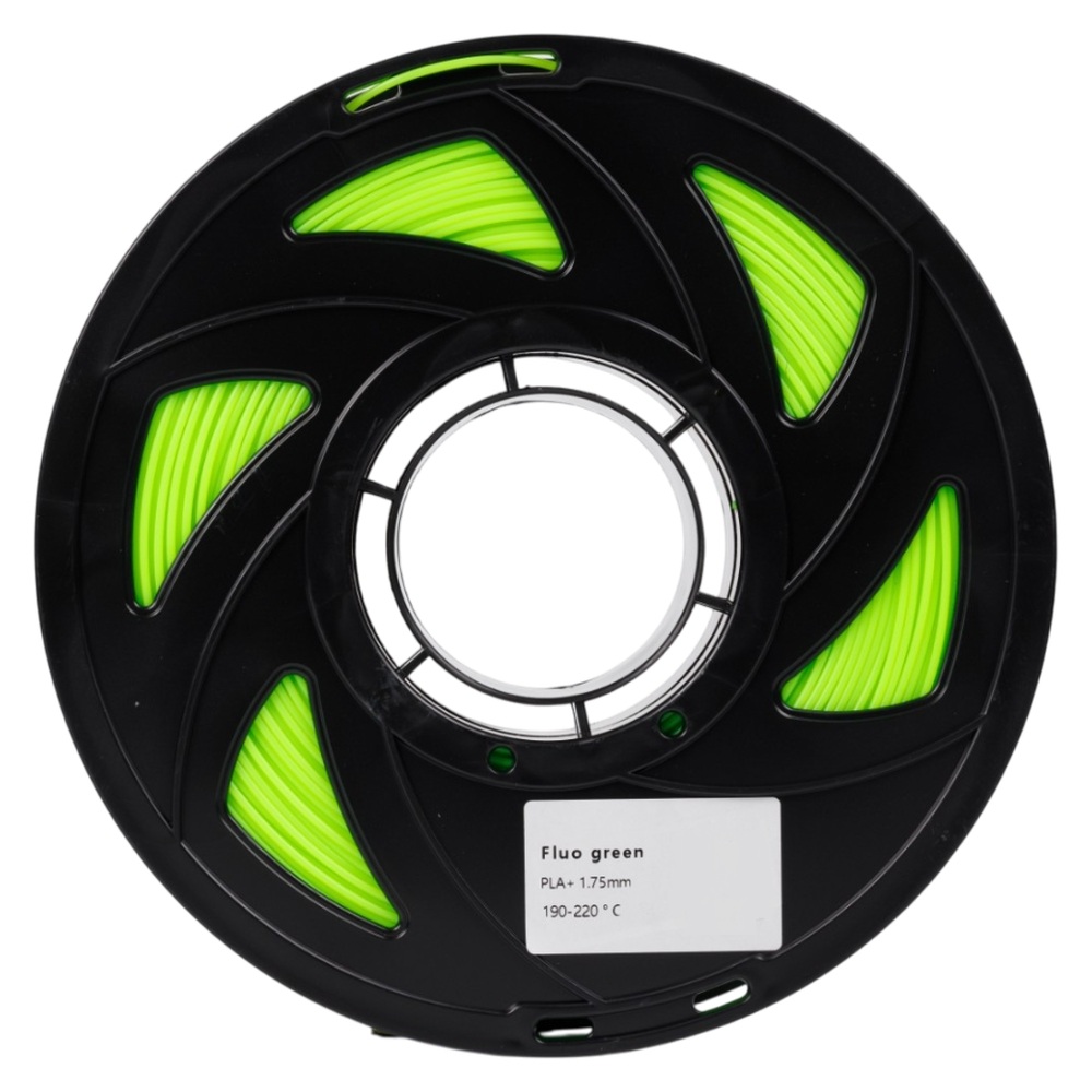 Пластик UA3D PLA+ Fluo GREEN (RAL 6018), 1.75мм, 1кг, 330м, 190-220°C, Зелений флуоресцентний філамент для 3D-друку