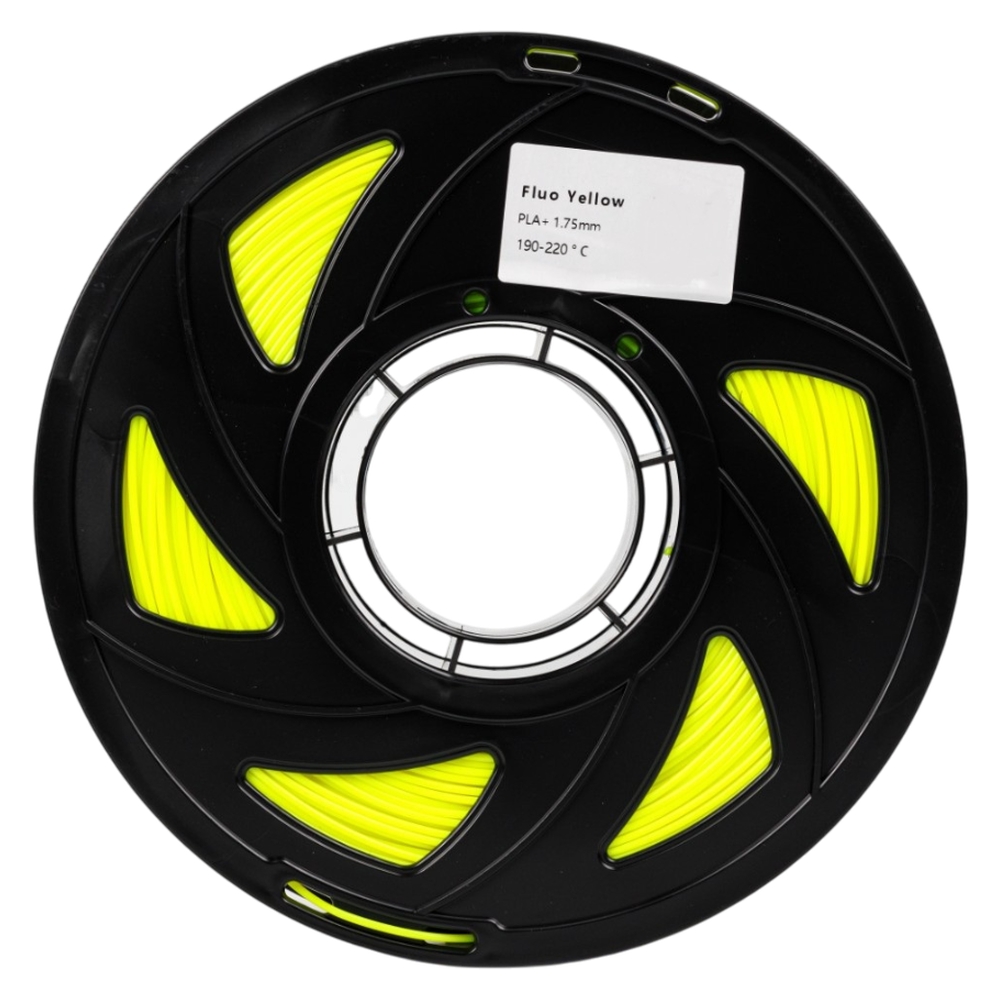 Пластик UA3D PLA+ Fluo YELLOW (RAL 1018), 1.75мм, 1кг, 330м, 190-220°C, Жовтий флуоресцентний філамент для 3D-друку