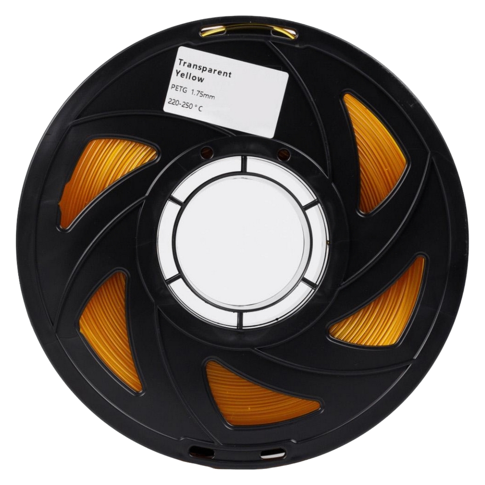 Пластик UA3D PETG Transparent YELLOW, 1.75мм, 1кг, 330м, 220-250°C, Напівпрозорий Жовтий філамент для 3Д-друку