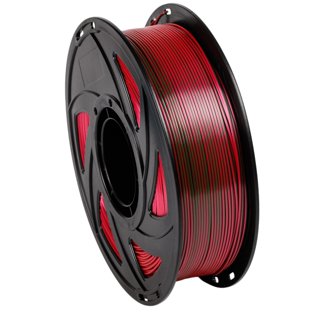 Филамент UA3D PLA Silk Dual Color Red+Green, 1.75мм, 1кг, красный-зеленый