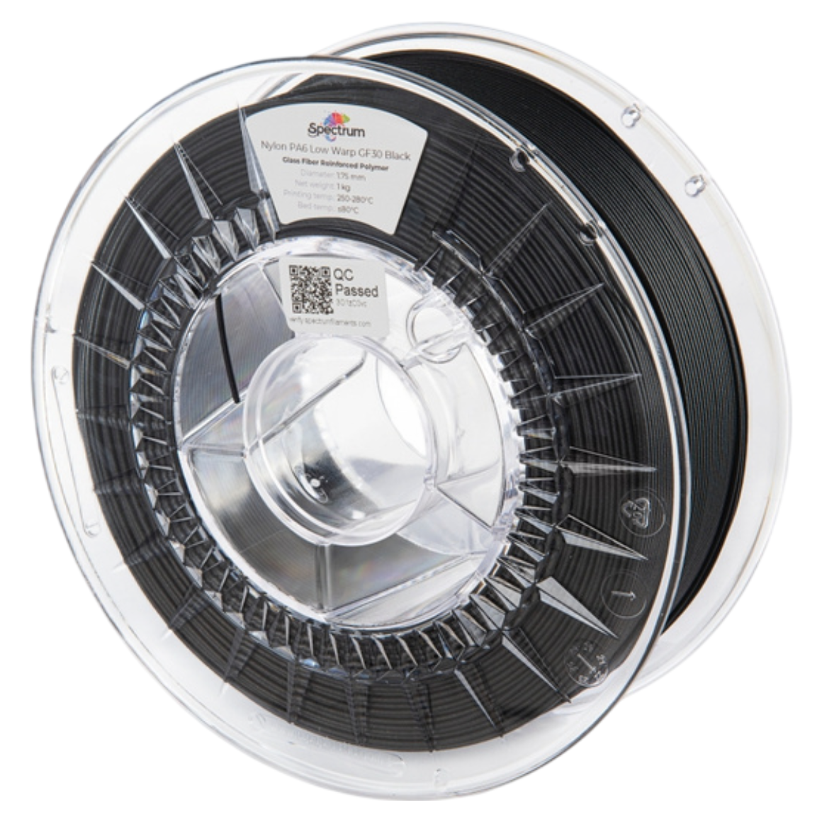 Філамент Spectrum PA6 Low Warp GF30 1.75 мм, 1 кг, чорний